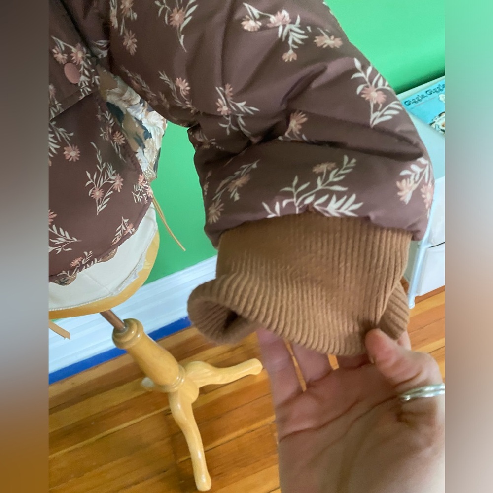 American Eagle Quilted Floral Patchwork Brown Pin… - image 5